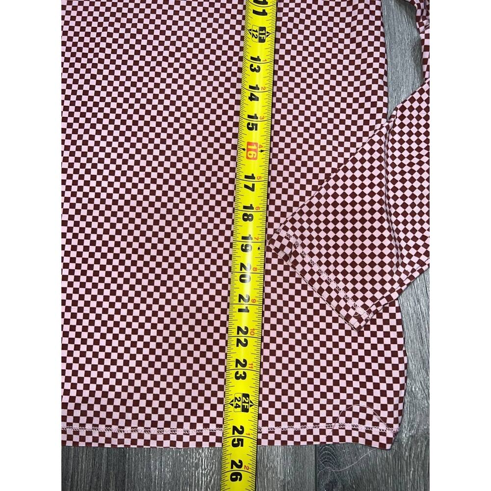 Levi’s Second Skin T-Shirt Checkered Mock Neck top Rosa 2X A003227 - Picture 5 of 8